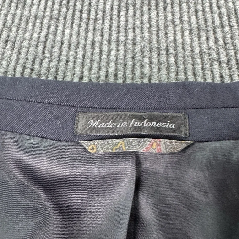 Lauren Ralph Lauren Sport Coat Men 50R Navy Blue Wool Blazer Natural Stretch